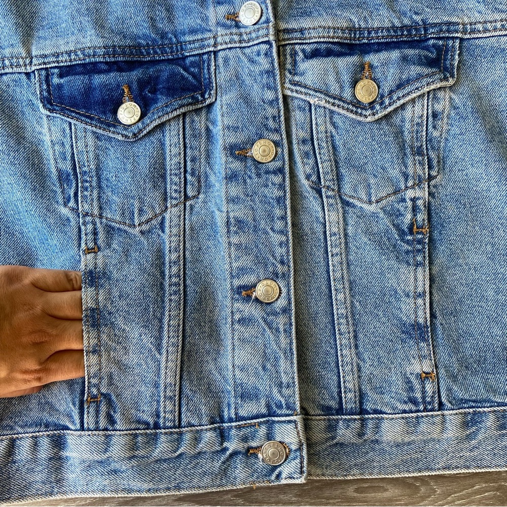 Topshop MOTO Faux Fur Denim Jacket - Picture 10 of 16